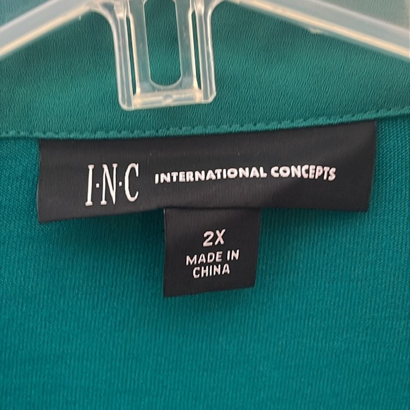 ❤️ 🆕 INC International Concepts Teal Button-Down Shirt Size 2X - Picture 4 of 4
